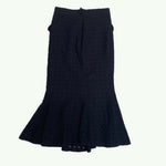 Vintage 90's Black Floral Crochet Maxi Skirt (XS)