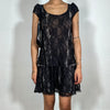 Vintage 90's Whimsigoth Black Lace Dress (L)