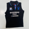 Vintage 2000's Sporty Black Sleeveless Polo Shirt with 'Bahamas Polo' Print (S)