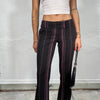 Vintage 90's Black Flared Office Pants with Pink Pinstripes (S)