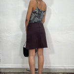 Vintage 90's School Girl Brown Pleated Mini Skirt (S)
