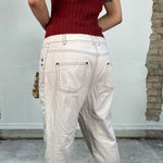 Vintage 90's White Jeans With bLack Contrast Stitching (M/L)