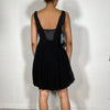 Vintage 90's Black Mesh Mini Dress with Satin Bust Detail (S)