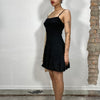 Vintage 2000's Black Mini Dress with Scrunched Top Part (S)