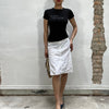 Vintage 90's White Linnen Midi Skirt (S/M)