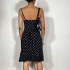 Vintage 2000's Black Cami Dress with Polkadot and Floral Print (S/M)