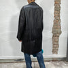 Vintage 90's Black Classic Long Leather Coat (M/L)