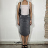 Vintage 2000's Grey Denim Pencil Midi Skirt