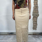 Vintage 90's Beige Maxi Pencil Skirt (S)