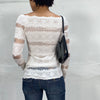 Vintage 2000's Ballet White Lace and Mesh Striped Longsleeve Top (S)