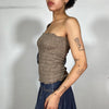 Vintage 90's Classic Beige Scrunched Strapless Top (S/M)