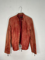 Vintage 90's Red Zip Up Leather Jacket