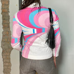 Vintage 2000's Funky Pink and Turquoise Swirly Turtleneck