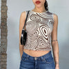 Vintage 2000's White Top with Copper Swirly Print