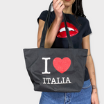 Vintage 2000's 'I Love Italia' Black Tote Bag