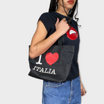 Vintage 2000's 'I Love Italia' Black Tote Bag
