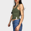 Vintage 90's Khaki Kim Possible Tank Top with Buckles