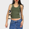 Vintage 90's Khaki Kim Possible Tank Top with Buckles