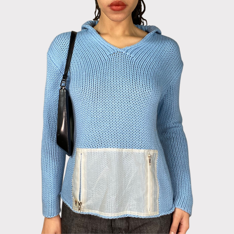 Vintage 90's Ralph Lauren Baby Blue Knit Sweater