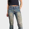 Vintage 2000's Straight Leg Jeans with Lace Print