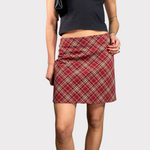 Vintage 90's Red Plaid Mini Skirt