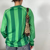 Vintage 2000's Sporty Green Striped ' hummel' Sweater