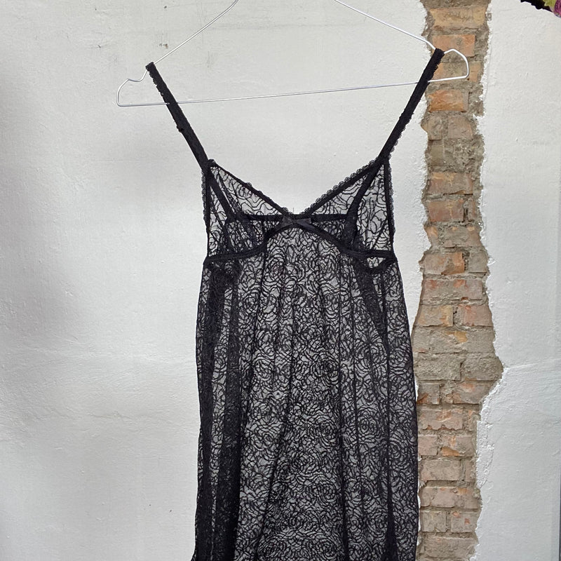 Vintage 90's Black Mesh/Lace Cami Dress