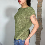 Vintage 90's Green Oversized Chunky Knit Shirt