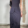 Vintage 2000's Archive Navy Blue Cyber Maxi Skirt