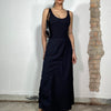 Vintage 2000's Archive Navy Blue Cyber Maxi Skirt