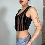 Vintage 2000's Black and Rose Corset Top