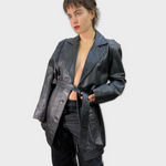 Vintage 90s Oversized Belt Leatherjacket
