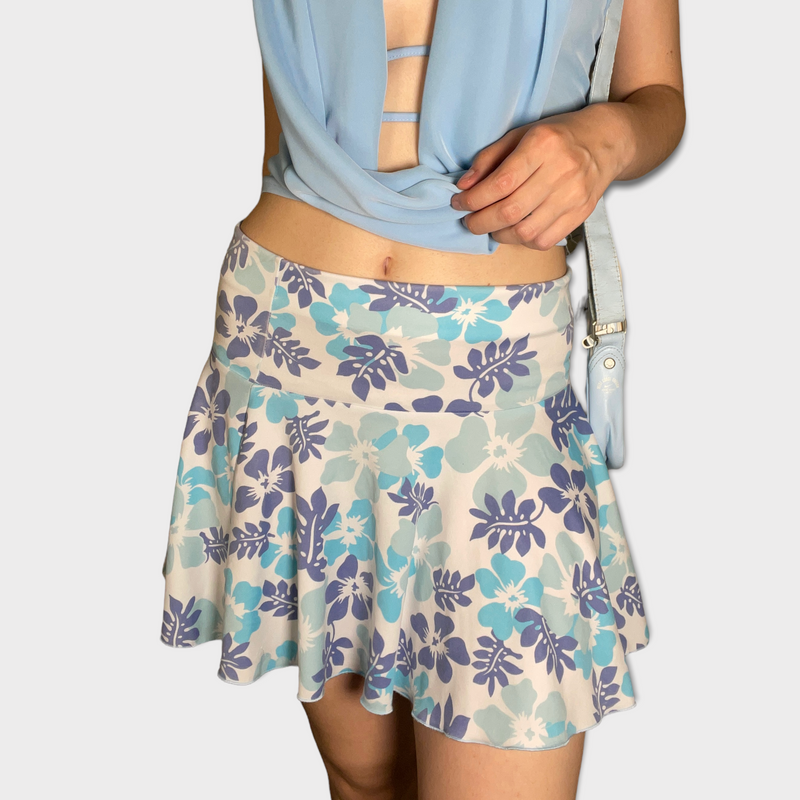 Vintage Hibiscus Sufer Mini Skirt