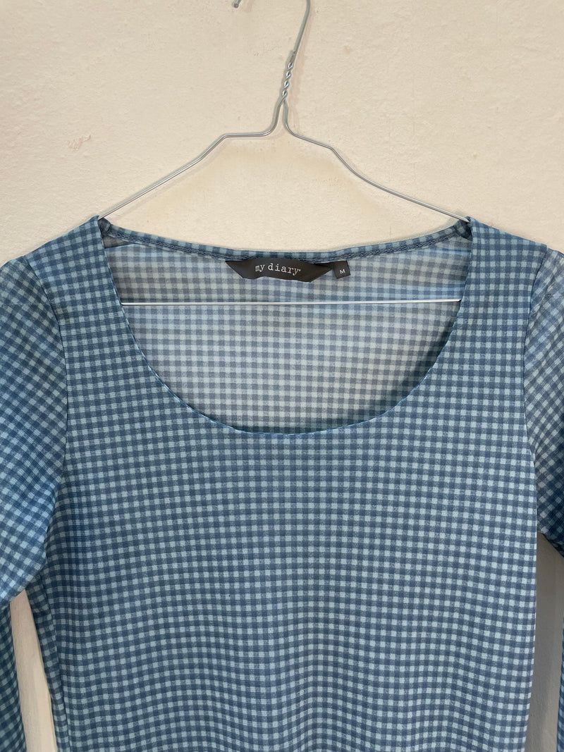 Vintage 90s Checkered Mesh Top