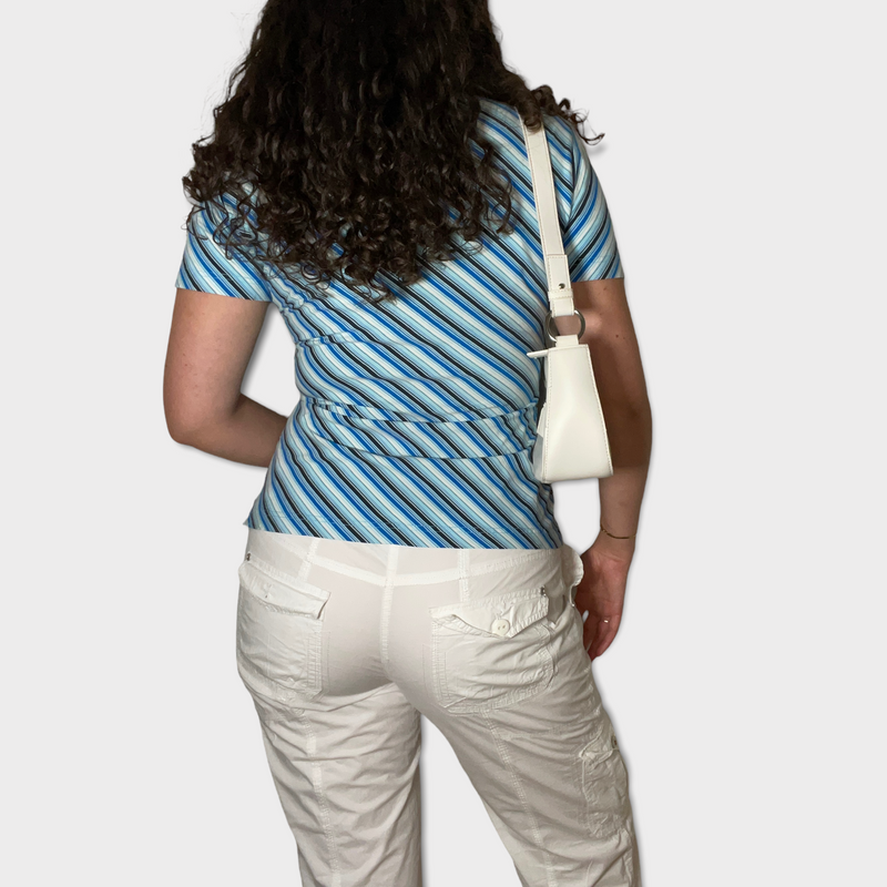 Retro Inspired Striped Blouse Shirt
