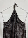 Vintage Y2k 100% Silk DKNY Sequin Neckholder