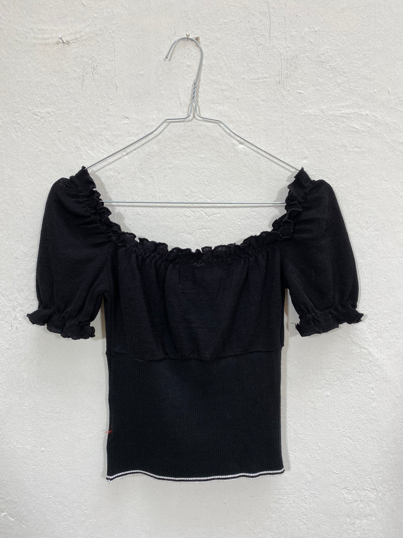 Vintage Killah Off-Shoulder Top with Ruffle Detail