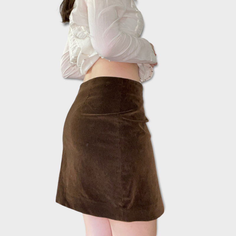 Vintage 90s Brown Cord Skirt