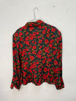 Vintage 70s Inspired 100% Silk Flower Blouse