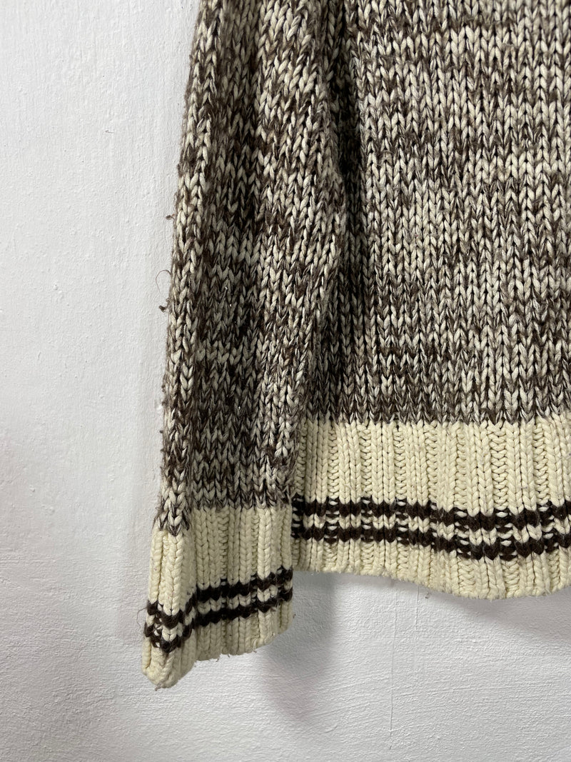 Vintage 90s Zip-Up Brown Knit