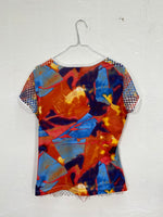 Vintage Early 2000s Net-Top with Graphic Colour Design