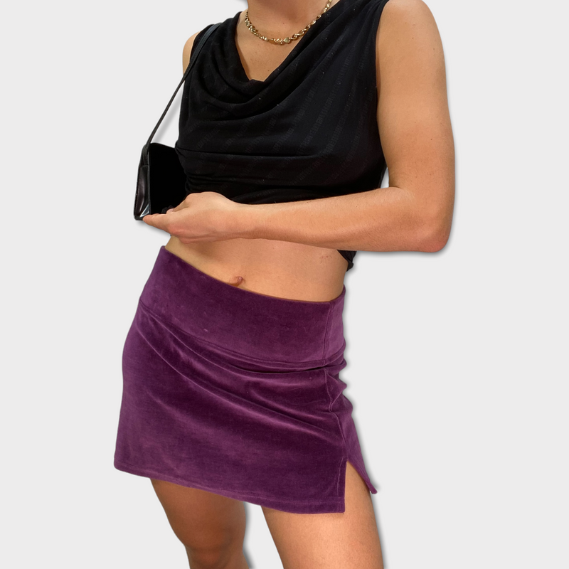 Vintage Y2K Velvet Mini Skirt
