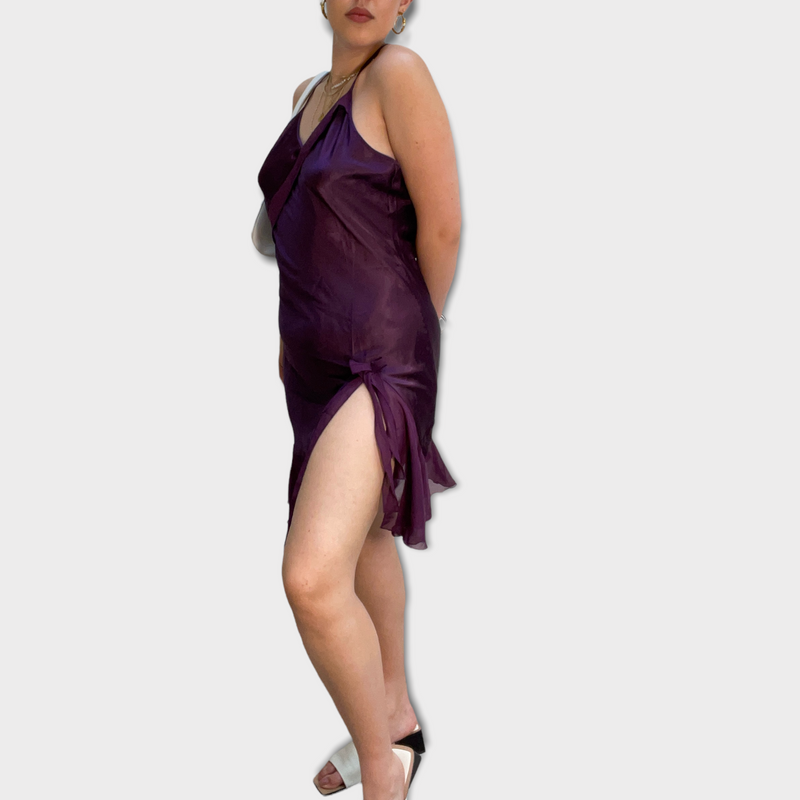 Vintage Silky Paris Hilton Purple Dress