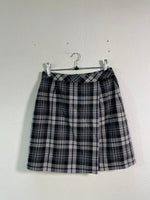 Vintage 90s Checkered Academycore Midi Skirt