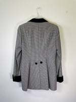 Vintage Chic Velvet Checkered Blazer